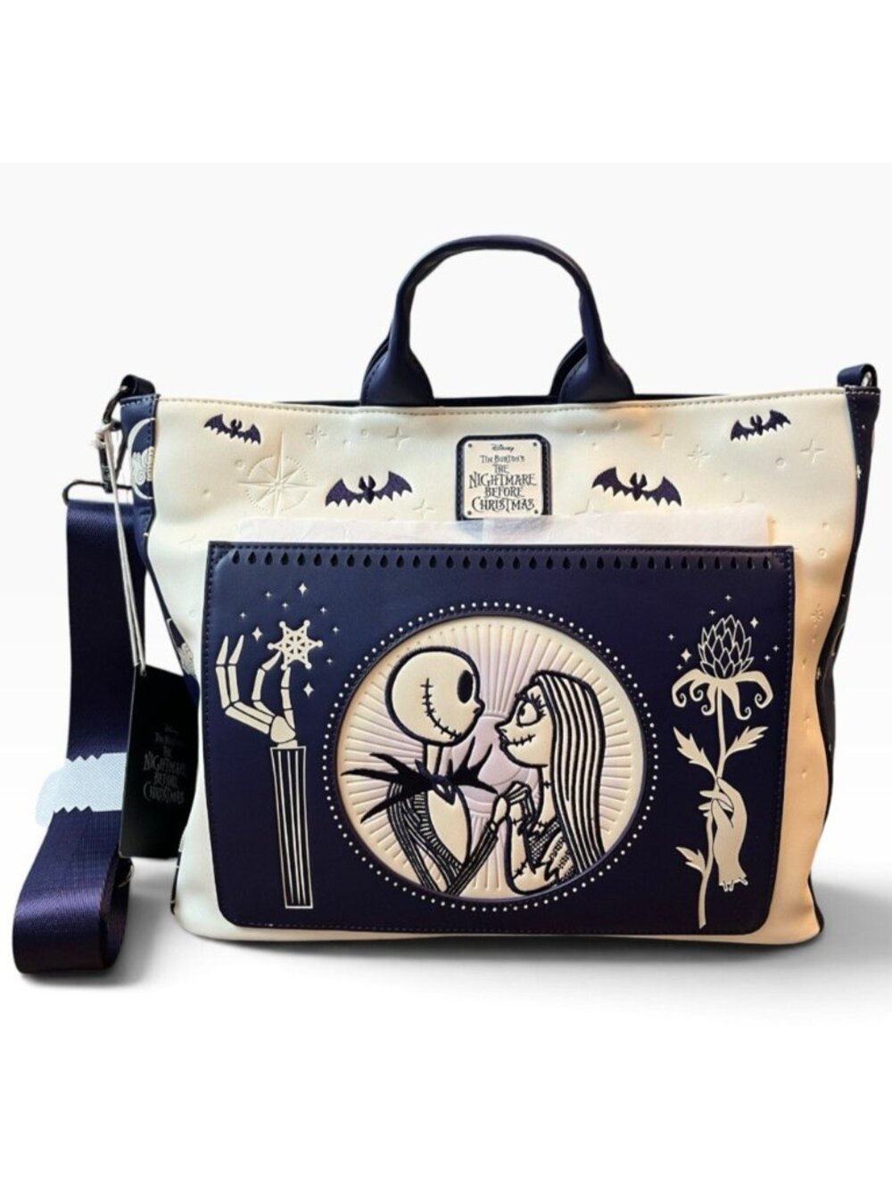 Jack Skellington & Sally Night Sky Convertible Backpack & Tote Bag Loungefly NWT